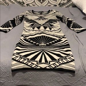 Forever21 Knit Bodycon Mini Dress (Black&White)